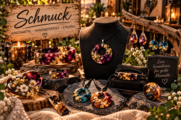 Handgefertigter Schmuck aus Epoxidharz
